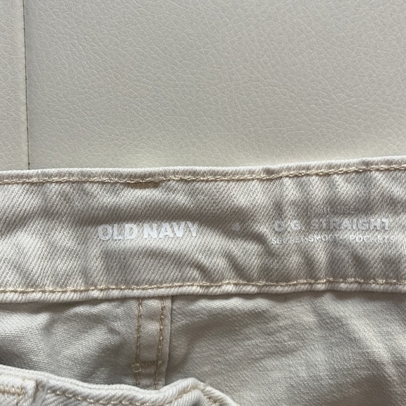 Like new Old Navy OG Straight High Rise cream color button down jeans, size 4 - Picture 3 of 7